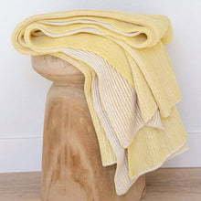 Load image into Gallery viewer, Two Toned Rib Knit Throw Blanket