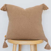 Load image into Gallery viewer, Textured Ribbed Pillow Cover with Tassels