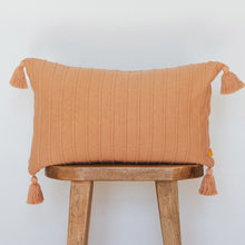 Load image into Gallery viewer, Ribbed Lumbar Pillow Cover with Tassels 14x22