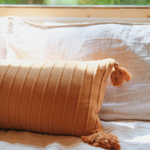 Load image into Gallery viewer, Ribbed Lumbar Pillow Cover with Tassels