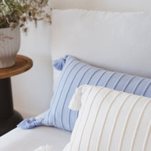 Load image into Gallery viewer, Ribbed Lumbar Pillow Cover with Tassels 14x22