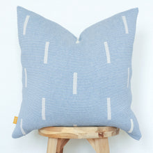 Load image into Gallery viewer, Grid Dash Lines Pillow Cover - Blueprint Sky / Mustard Yellow