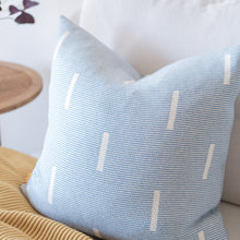 Load image into Gallery viewer, Grid Dash Lines Pillow Cover - Blueprint Sky / Mustard Yellow