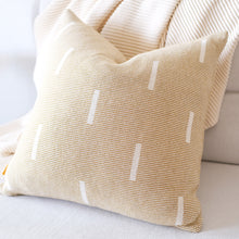 Load image into Gallery viewer, Grid Dash Lines Pillow Cover - Blueprint Sky / Mustard Yellow