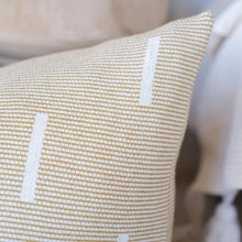 Load image into Gallery viewer, Grid Dash Lines Pillow Cover - Blueprint Sky / Mustard Yellow