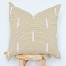 Load image into Gallery viewer, Grid Dash Lines Pillow Cover - Blueprint Sky / Mustard Yellow