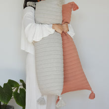 Load image into Gallery viewer, Ribbed Lumbar Pillow Cover with Tassels