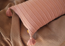 Load image into Gallery viewer, Ribbed Lumbar Pillow Cover with Tassels