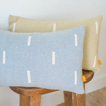 Load image into Gallery viewer, Grid Dash Lines Pillow Cover - Blueprint Sky / Mustard Yellow
