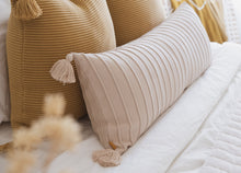 Load image into Gallery viewer, Ribbed Lumbar Pillow Cover with Tassels