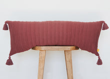 Load image into Gallery viewer, Ribbed Lumbar Pillow Cover with Tassels