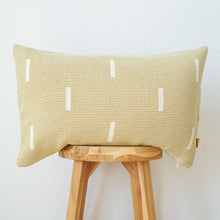 Load image into Gallery viewer, Grid Dash Lines Pillow Cover - Blueprint Sky / Mustard Yellow