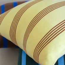 Load image into Gallery viewer, Warm Multi-Stripe Pillow Cover – Soft Citron & Rust