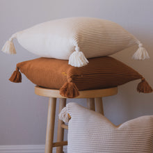 Load image into Gallery viewer, Textured Ribbed Pillow Cover with Tassels