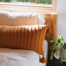 Load image into Gallery viewer, Rib Knit Lumbar Pillow Cover with Tassels

