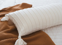 Load image into Gallery viewer, Rib Knit Lumbar Pillow Cover with Tassels
