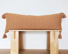 Load image into Gallery viewer, Rib Knit Lumbar Pillow Cover with Tassels
