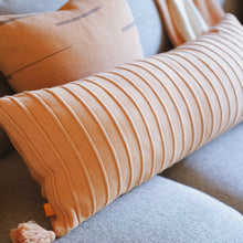 Load image into Gallery viewer, Rib Knit Lumbar Pillow Cover with Tassels
