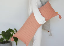 Load image into Gallery viewer, Ribbed Lumbar Pillow Cover with Tassels
