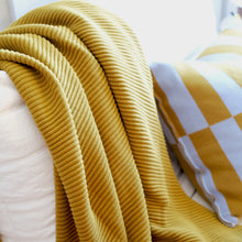 Load image into Gallery viewer, Textured Raised Stripes Rib Knit Throw Blanket with Tassels 50x60
