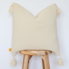 Load image into Gallery viewer, Textured Ribbed Pillow Cover with Tassels
