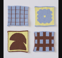 Load and play video in Gallery viewer, Cotton Knit Coasters Set of 4 | Geometric &amp; Patterned

