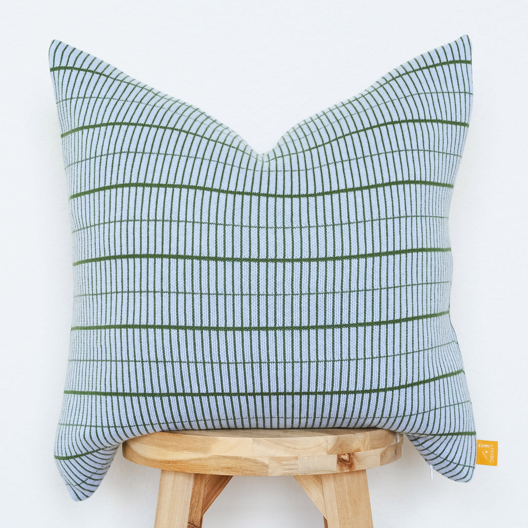 Modern Grid Pillow Cover – Cloud Blue