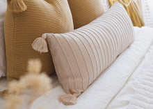 Load image into Gallery viewer, Rib Knit Lumbar Pillow Cover with Tassels
