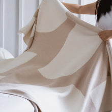 Load image into Gallery viewer, Abstract Shapes Cotton Throw Blanket (Neutral &amp; Cream)
