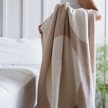Load image into Gallery viewer, Abstract Shapes Cotton Throw Blanket (Neutral &amp; Cream)
