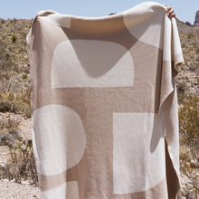 Load image into Gallery viewer, Abstract Shapes Cotton Throw Blanket (Neutral &amp; Cream)

